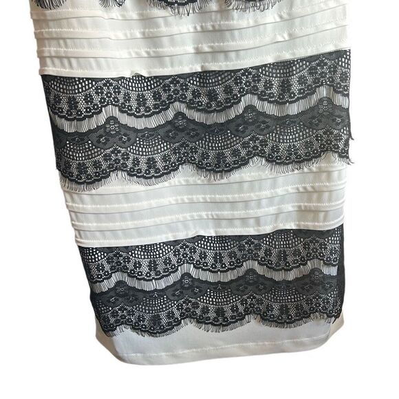 Melrose Black Lace Overlay Dress Party Cocktail Wedding Guest Size 10 - Picture 3 of 4